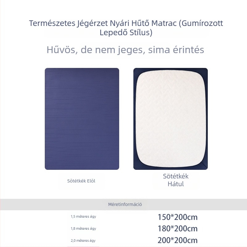 Ice Silk ágyneműhuzat és feszes lepedő szett, nyári hűsítés, egyszínű, quilt-stílus, méret 1,5 m, matracvédő