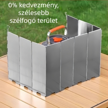 Kültéri szélvédő kemping főzőhöz – összecsukható alumínium védőpanel