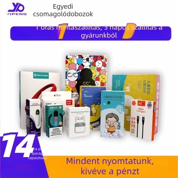 Kraftpapír ajándékdoboz színes nyomtatással, két részes fedél-alap doboz, testreszabható fehér karton belső