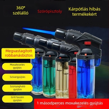 Új, átlátszó légkamrás szélálló gyújtó kültéri grillhez és moxibuzációhoz