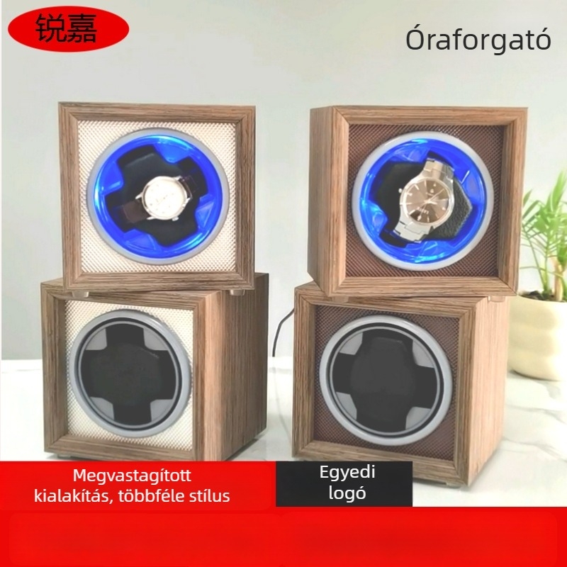 Fából készült óraforgató készülék mechanikus órákhoz, függőleges óraforgató, elegáns óraszekrény és tároló doboz