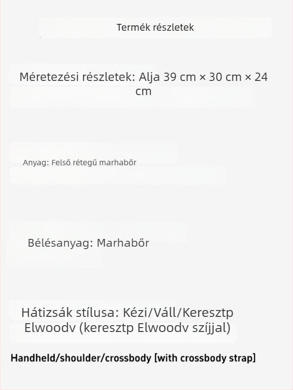 Le City női motortáska szegecsekkel, retro olaj-viaszolt bőrrel, keresztpántos