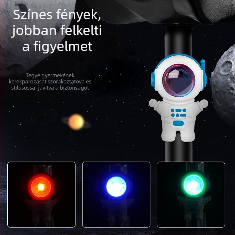 Új kerékpár hátsó lámpa USB töltéssel, űrhajós dizájnnal éjszakai biciklizéshez