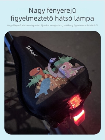 Gyerekeknek szóló kerékpárnyeregfedél hátsó fénnyel, puha szilikonból készült kényelmes ülésvédő
