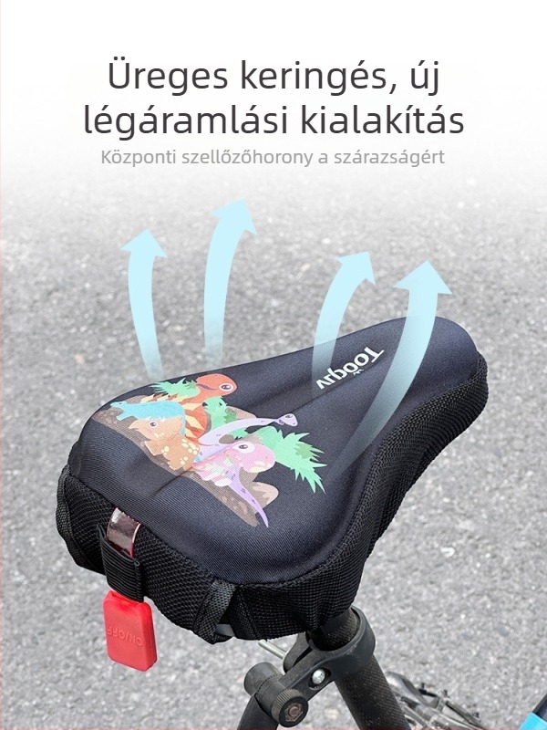 Gyerekeknek szóló kerékpárnyeregfedél hátsó fénnyel, puha szilikonból készült kényelmes ülésvédő