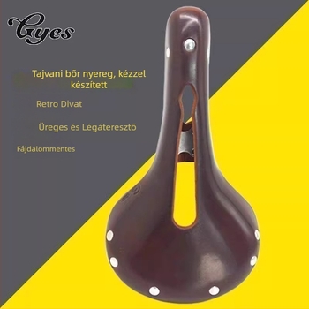Gyes tehénbőr kerékpárnyereg, retro összecsukható kerékpárnyereg, légáteresztő üreges GS-06H