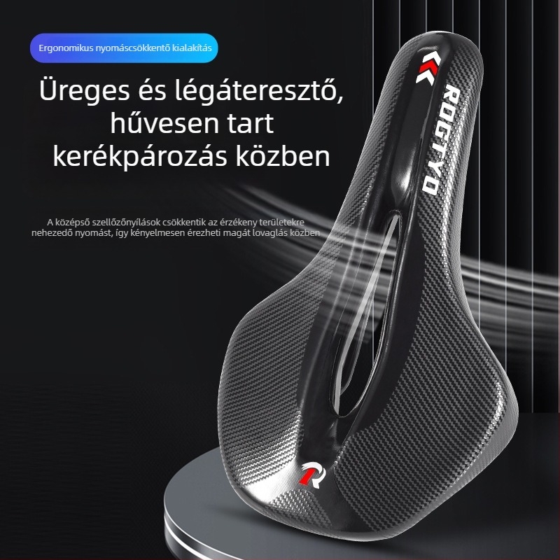 Kerékpárnyereg karbon szálas mintával, kényelmes terepbringára, rendkívül puha és ütéscsillapító