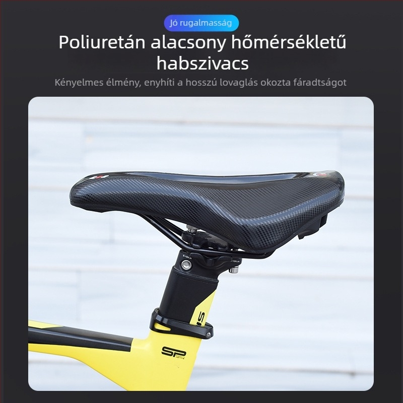 Kerékpárnyereg karbon szálas mintával, kényelmes terepbringára, rendkívül puha és ütéscsillapító