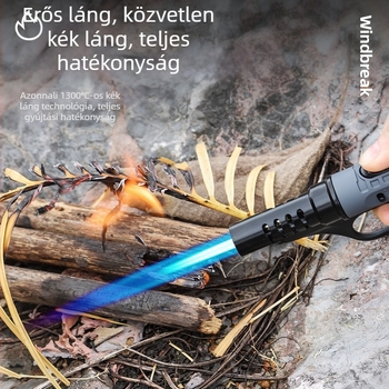 Hordozható kemping gyújtópisztoly, főzőpult kiegészítőkkel, BBQ lángoló eszközzel és felfújható gyújtóval