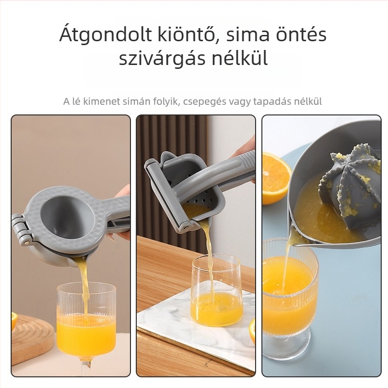 Műanyag gyümölcsprés, kézi nyomású, friss gyümölcslé készítő, citrom- és narancslevekhez