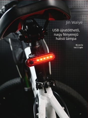USB töltésű kerékpár hátsó lámpa éjszakai vezetéshez, MTB hátsó lámpa kiegészítő