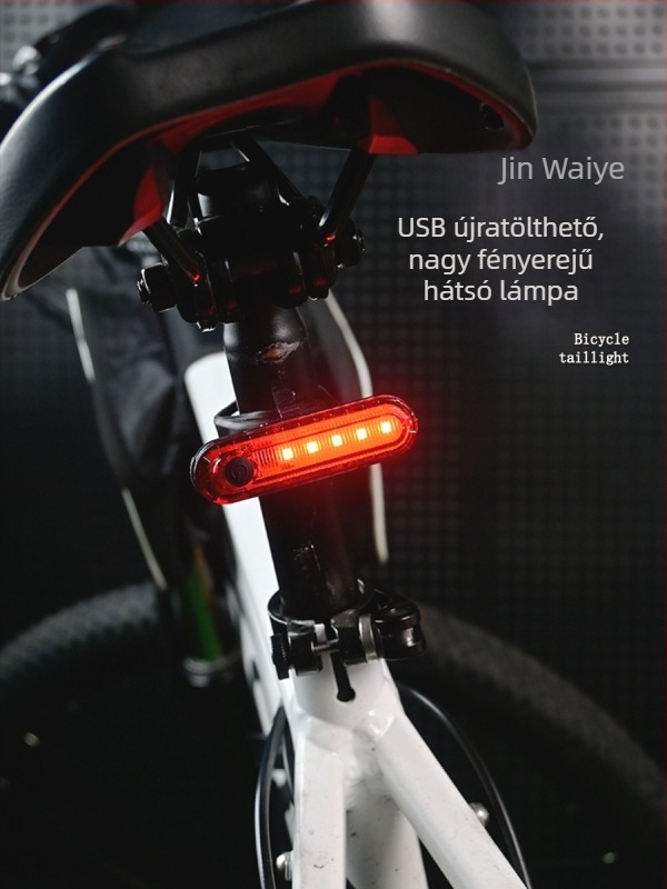 USB töltésű kerékpár hátsó lámpa éjszakai vezetéshez, MTB hátsó lámpa kiegészítő