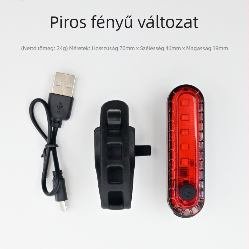 USB töltésű kerékpár hátsó lámpa éjszakai vezetéshez, MTB hátsó lámpa kiegészítő