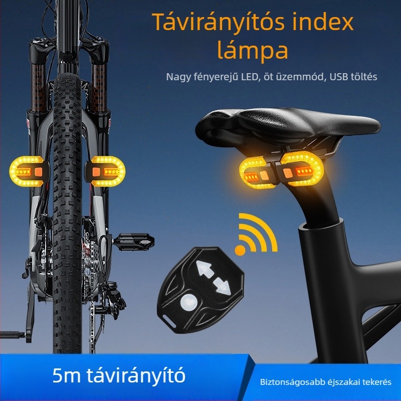 Újratölthető, vezeték nélküli távirányítású hátsó lámpa mountain bike-hoz, leválasztható éjszakai tekeréshez