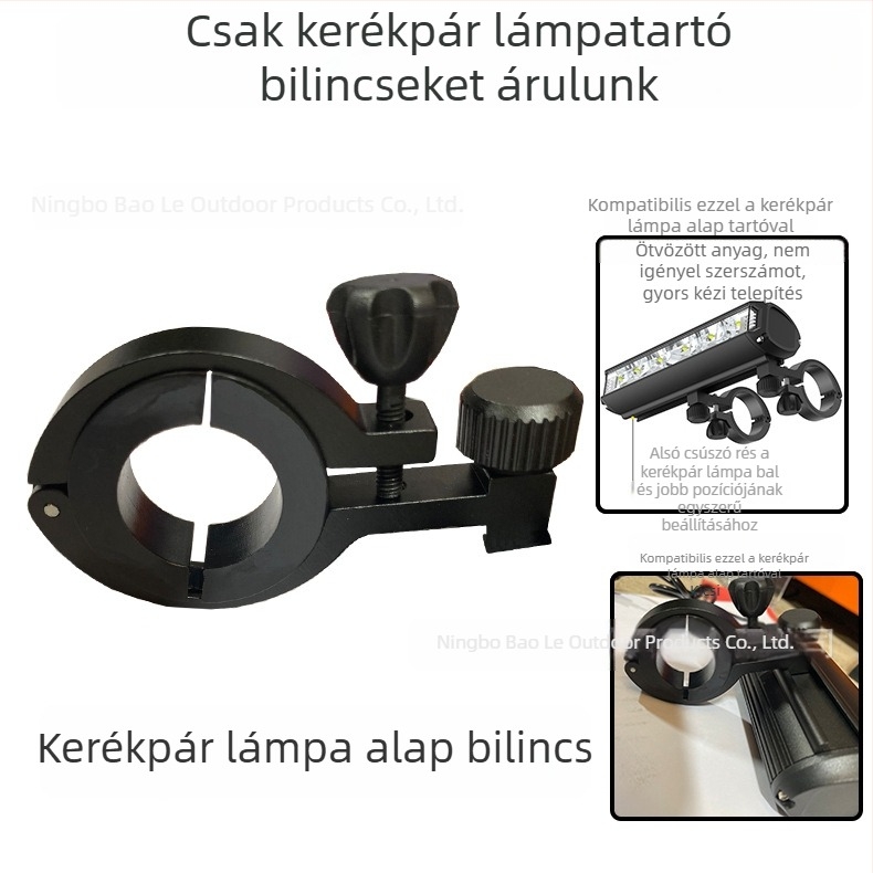 Kerékpár első lámpa bázis- és horizontális kinyújtó tartó, fém lámpatartó