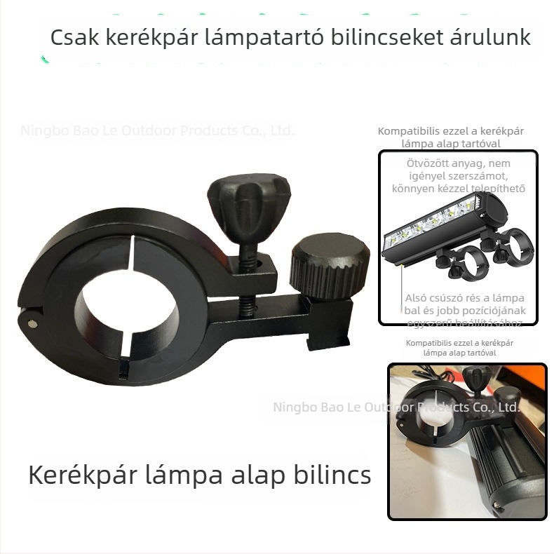 Kerékpár első lámpa bázis- és horizontális kinyújtó tartó, fém lámpatartó