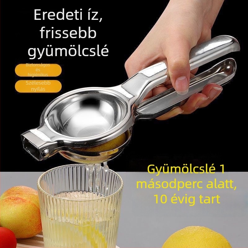 Kézi citromprés 304 rozsdamentes acélból — többfunkciós gyümölcsprés, citromklipsz