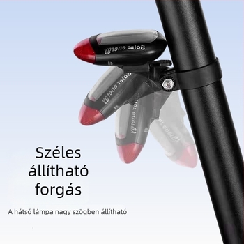 Napelemmel működő hátsó kerékpár lámpa, hegyi és országúti kerékpárokhoz, éjszakai tekeréshez, dekoratív kerékpár világítás