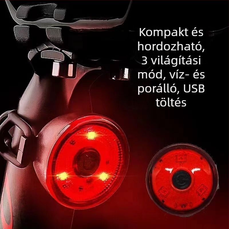Magas fényerősségű kerékpár hátsó lámpa hegyi és országúti kerékpárokhoz