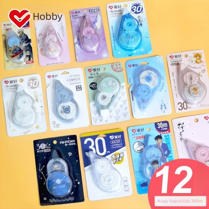Hobby helyesítő szalag, 30 m, nagy kapacitású készlet, többfunkciós helyesítő szalag a rossz karakterekfedésére
