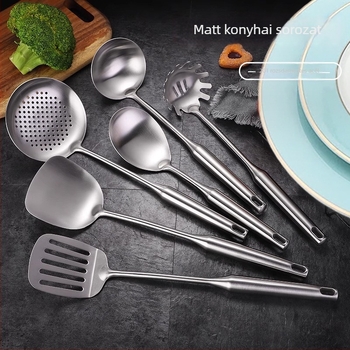 304 rozsdamentes acél konyhai eszköz készlet: spatula, lyukacsos kanál, serpenyő-spatula és leszűrőkanál