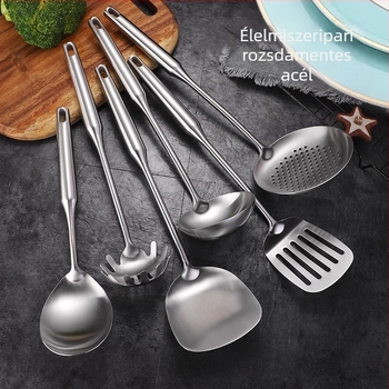 304 rozsdamentes acél konyhai eszköz készlet: spatula, lyukacsos kanál, serpenyő-spatula és leszűrőkanál