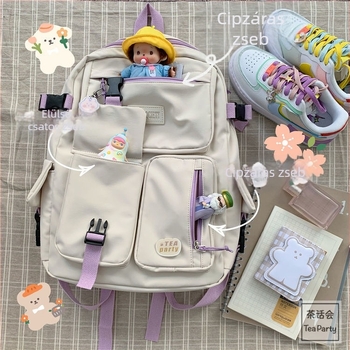 Koreai Instagram-stílusú Akadémia hátizsák, japán Harajuku vintage diák táska nőknek, sokoldalú utazáshoz, könnyű