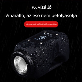 Érintésvezérlésű, újratölthető kerékpár első lámpa, magas fényerővel és hangos csengővel éjszakai tekeréshez