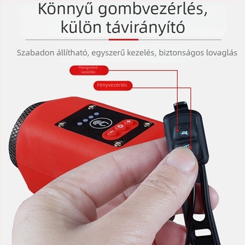 Érintésvezérlésű, újratölthető kerékpár első lámpa, magas fényerővel és hangos csengővel éjszakai tekeréshez