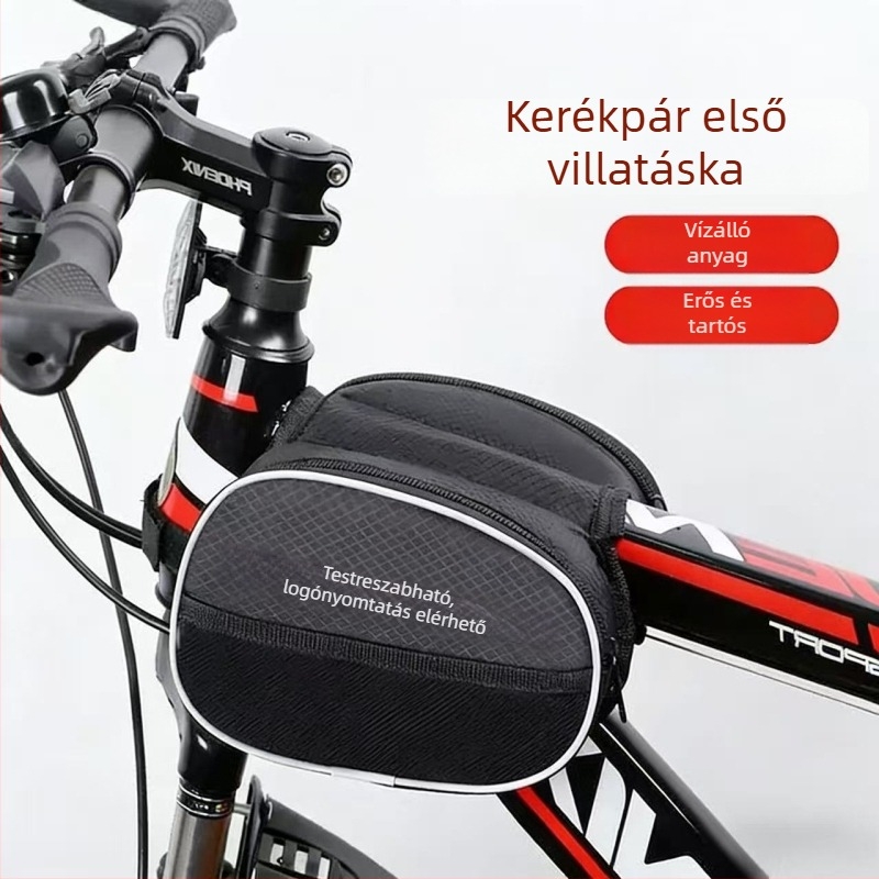 Első váztáska kerékpárhoz, mountain bike felsőcsöves tasak