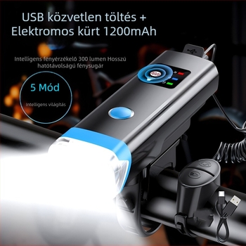 Elülső lámpa és kerékpár kürtje hegymászó kerékpárhoz USB töltéssel és intelligens szenzorral