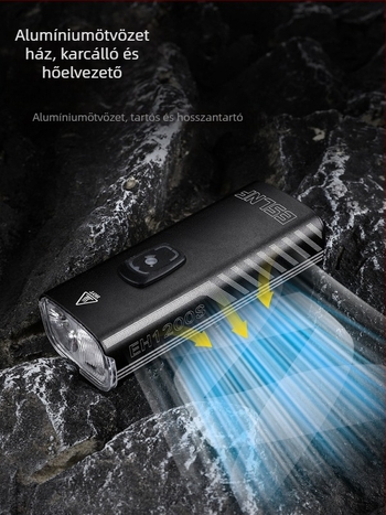 Eslnf Állandó áramú kerékpárfény fényérzékelővel, nagy fényerősségű első lámpa éjszakai kerékpározáshoz