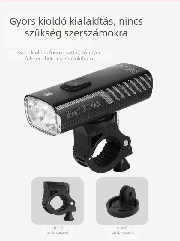 Eslnf Állandó áramú kerékpárfény fényérzékelővel, nagy fényerősségű első lámpa éjszakai kerékpározáshoz
