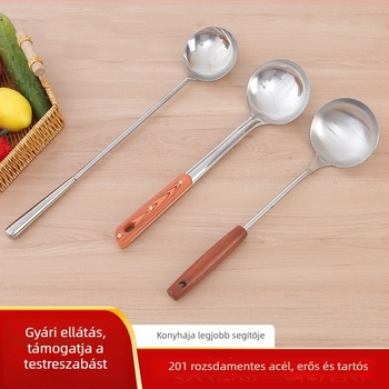 Konyhai spatula és főzőkanál készlet rozsdamentes acélból, két darab, hőálló