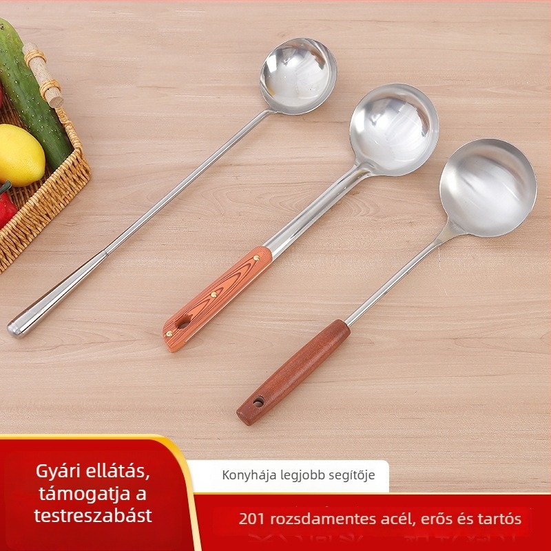 Konyhai spatula és főzőkanál készlet rozsdamentes acélból, két darab, hőálló