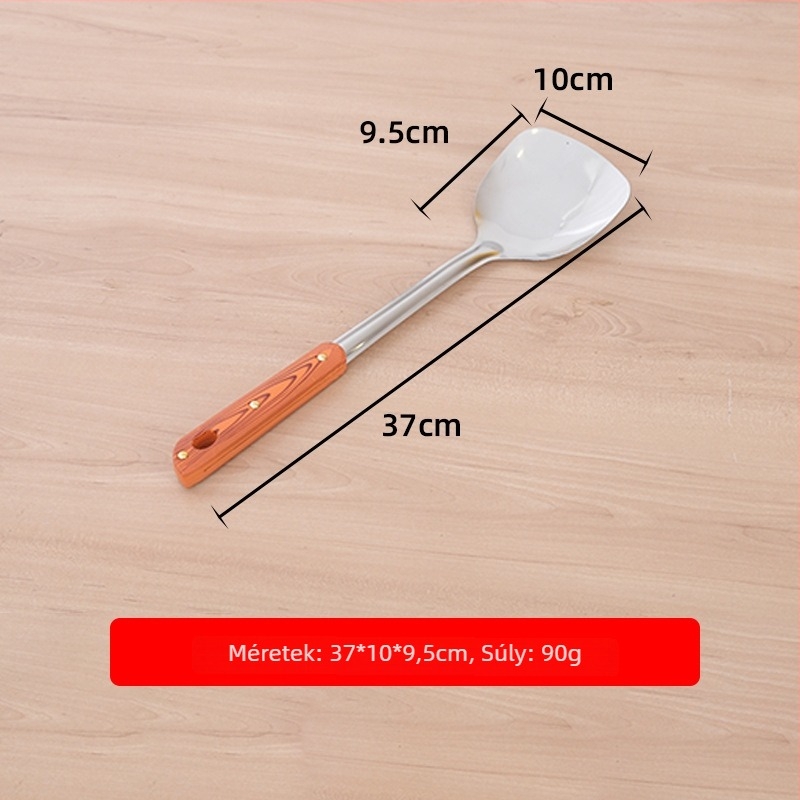 Konyhai spatula és főzőkanál készlet rozsdamentes acélból, két darab, hőálló