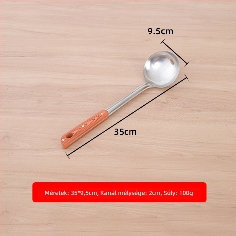 Konyhai spatula és főzőkanál készlet rozsdamentes acélból, két darab, hőálló