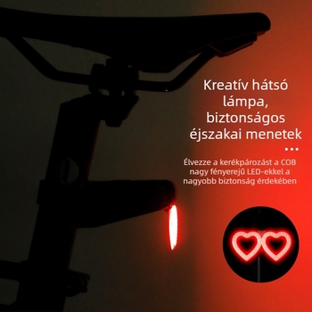 Éjszakai kerékpározáshoz készült hátsó lámpa szív alakú dizájnnal – magas láthatóságú biztonsági jelzőfény hegyi kerékpárokhoz