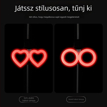 Éjszakai kerékpározáshoz készült hátsó lámpa szív alakú dizájnnal – magas láthatóságú biztonsági jelzőfény hegyi kerékpárokhoz