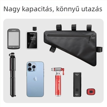 Kerékpárhoz háromszög alakú szerszámtáska, vízálló, nagy kapacitású, első vázra szerelhető
