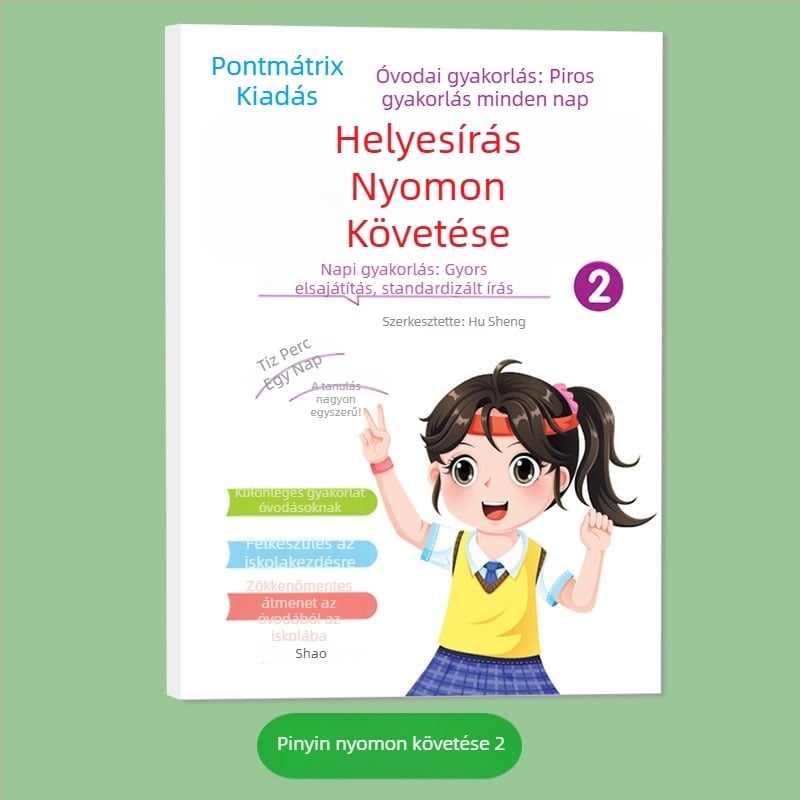 Írásrend-gyakorlatok: kínai karakterek, pontmátrixos tollvezérlés, Pinyin és számok; kemény tollal író kalligráfia kezdőknek radikálokkal