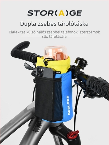 Beelord Kerékpáros víztartó táska, kormányra szerelhető pohártartó és univerzális szerszámkészlet-táska hegyi kerékpárhoz