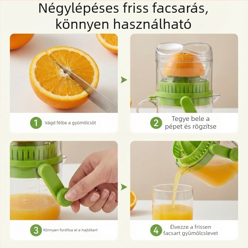 Házi használatra készült kézi gyümölcsprés, mini kézi nyomó narancs és citrom számára, gyümölcslé prés, friss gyümölcslé, nem elektromos