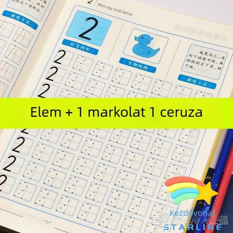 Pinyin és a számok követése gyerekeknek: íráskészség-tréning pontmátrixos kontrollal és radikál gyakorlatok