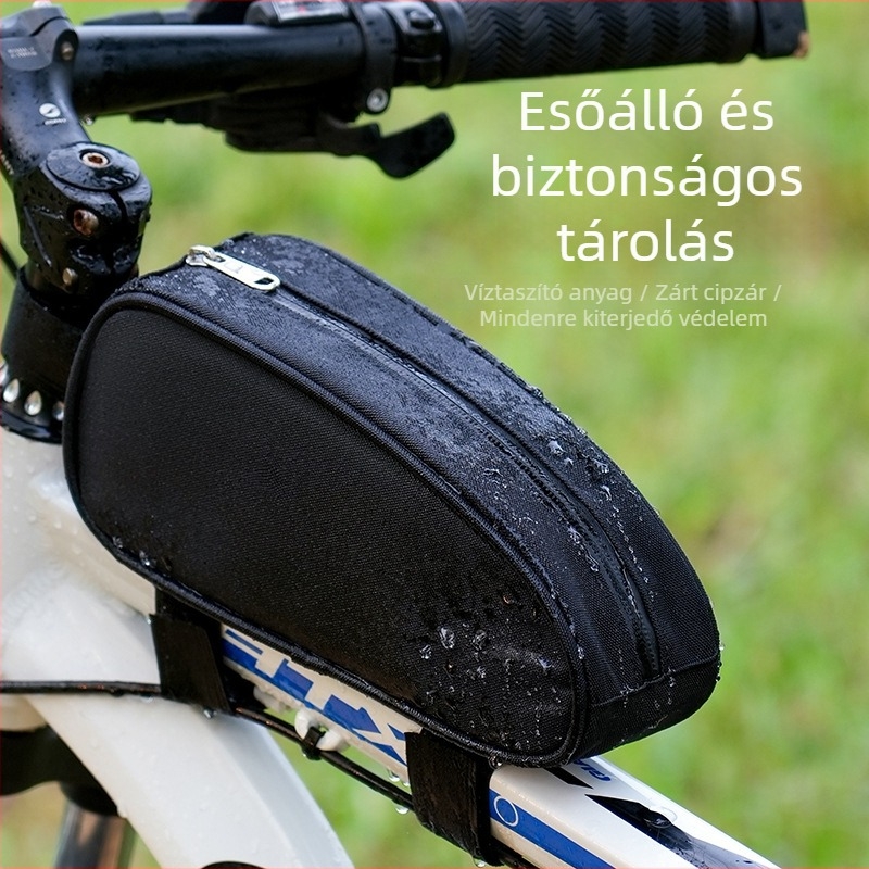 Vízálló keret táska kerékpárhoz, univerzális MTB- és országúti kerékpárokhoz, előre felső csőn tároló- és szerszáztáska