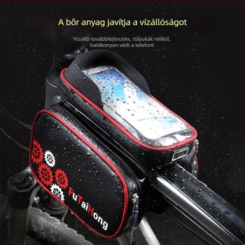 Vízálló érintőképernyős telefon-táska kerékpárokhoz; első váztáska terepkerékpárhoz