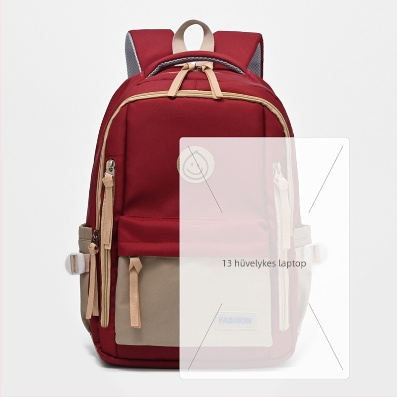 Színblokkoló hátizsák koreai-japán stílusban, uniszex, 20–35 L, 14 colos laptophoz, mindennapi használatra