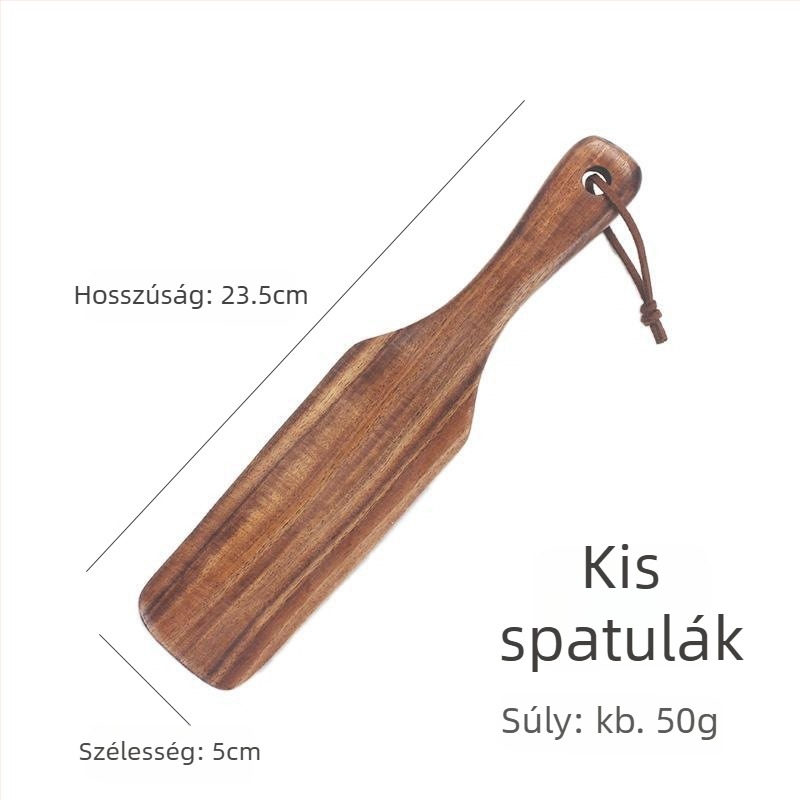 Teakfa spatula készlet: steak spatula, pizza spatula, konyhai spatula és krém- és saláta keverő spatula