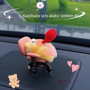Kreatív aranyos kapibara autódísz középkonzolhoz elektromos járműhöz – forgó kiegészítő dekoráció