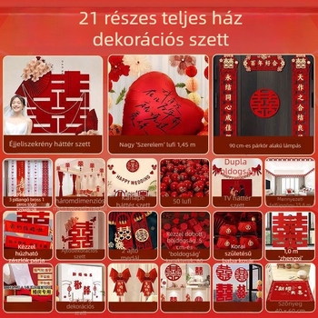 Esküvői hálószobai dekorációs készlet, girlandákkal, 2026 új stílus